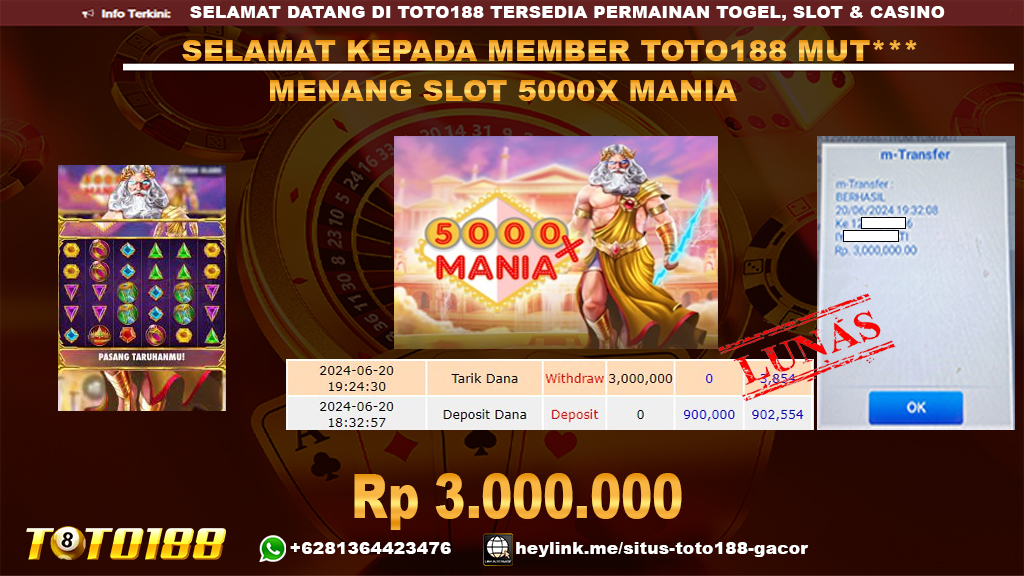 Bukti jp kemenangan slot 5000x mania 20 juni 2024