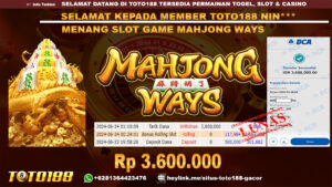 Bukti jp kemenangan slot game mahjong ways 24 juni 2024