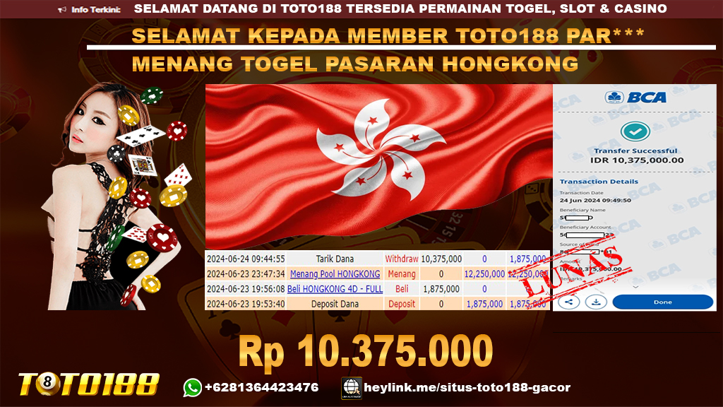 Bukti jp kemenangan togel pasaran hongkong 24 juni 2024