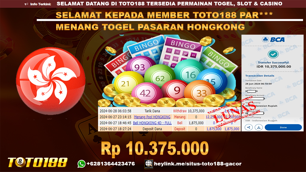 Bukti jp kemenangan togel pasaran hongkong 28 juni 2024