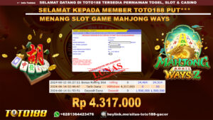Bukti jp kemenangan slot game mahjong ways 14 juni 2024