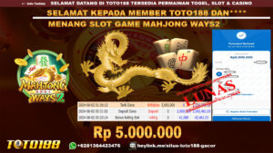 Bukti jp kemenangan slot game mahjong ways2 2 juni 2024