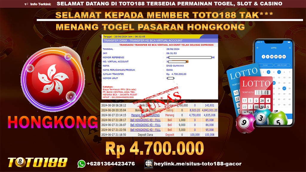 Bukti jp kemenangan togel pasaran hongkong 28 juni 2024