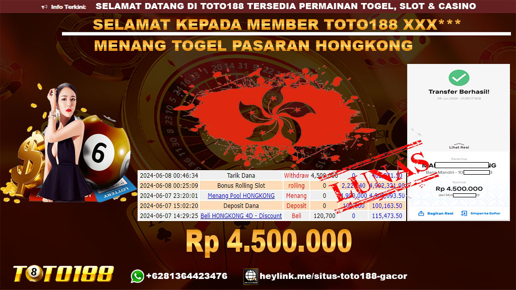 Bukti jp kemenangan togel pasaran hongkong 8 juni 2024