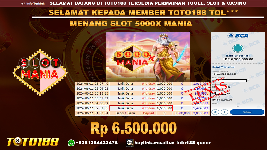Bukti jp kemenangan slot 5000x mania 11 juni 2024