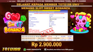 Bukti jp kemenangan slot sweet bonanza 12 juni 2024