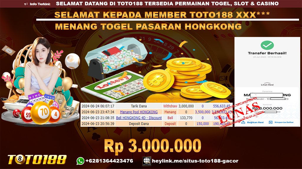 Bukti jp kemenangan togel pasaran hongkong 24 juni 2024