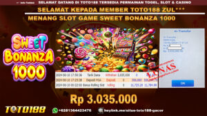 Bukti jp kemenangan slot game sweet bonanza 1000 10 juni 2024