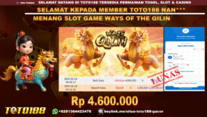 Bukti jp kemenangan slot game ways of the qilin 18 juni 2024
