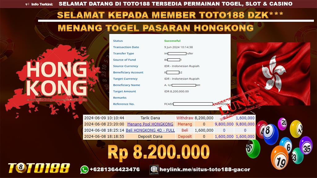 Bukti jp kemenangan togel pasaran hongkong 9 juni 2024