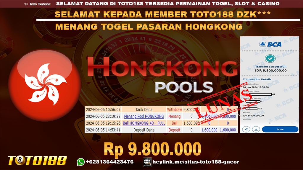Bukti jp kemenangan togel pasaran hongkong 6 juni 2024