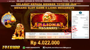 Bukti jp kemenangan slot game 5 lions megaways 09 juni 2024