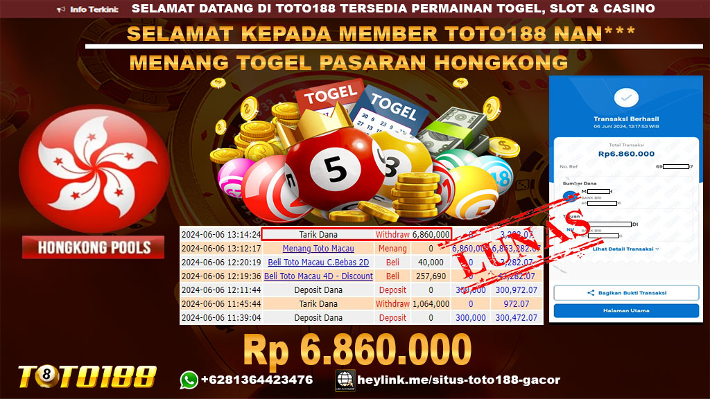 Bukti jp kemenangan togel pasaran hongkong 6 juni 2024