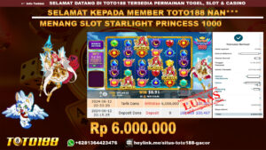Bukti jp kemenangan slot starlight princess 1000 12 juni 2024