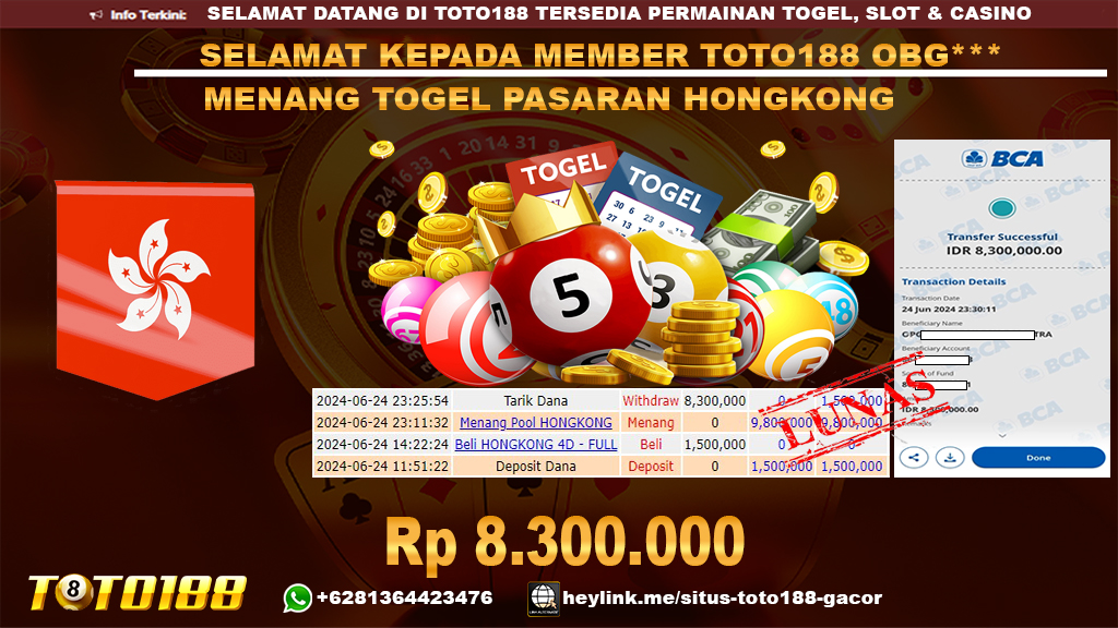 Bukti jp kemenangan togel pasaran hongkong 24 juni 2024