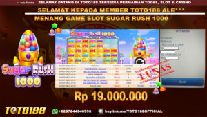 Bukti JP Kemenangan Slot Game SUGAR RUSH 1000 19 Juli 2024