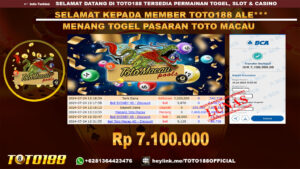 Bukti JP Kemenangan TOGEL PASARAN TOTO MACAU 24 jul 24