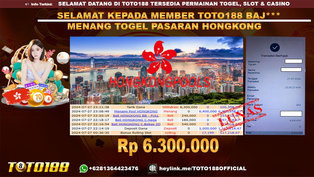 Bukti JP Kemenangan TOGEL PASARAN HONGKONG 27 jul 24