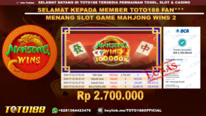 Bukti JP Kemenangan SLOT GAME MAHJONG WINS2 21 jul 24