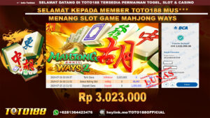 Bukti JP Kemenangan SLOT GAME MAHJONG WAYS 26 jul 24