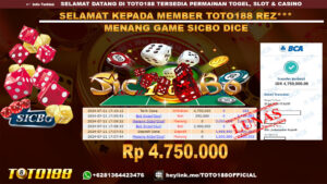 Bukti JP Kemenangan TGame SICBO DICE 21 jul 24