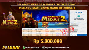 Bukti JP Kemenangan HAND OF MIDAS 2 24 Juli 2024
