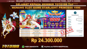Bukti JP Kemenangan SLOT GAME STARLIGHT PRINCESS 1000 24 jul 24