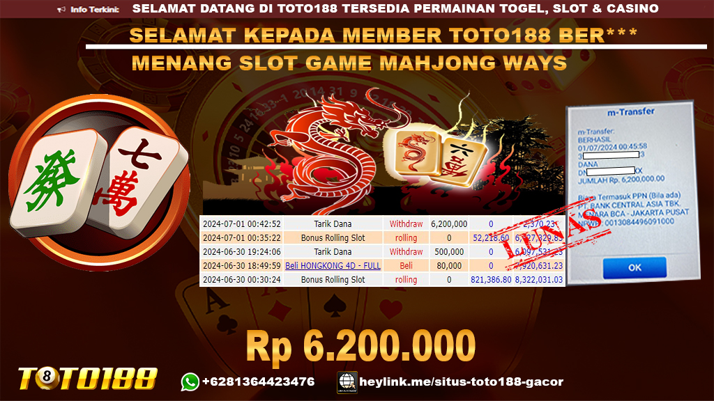 Bukti jp kemenangan slot game mahjong ways 01 juli 2024