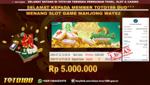 Bukti jp kemenangan slot game mahjong ways2 12 july 2024