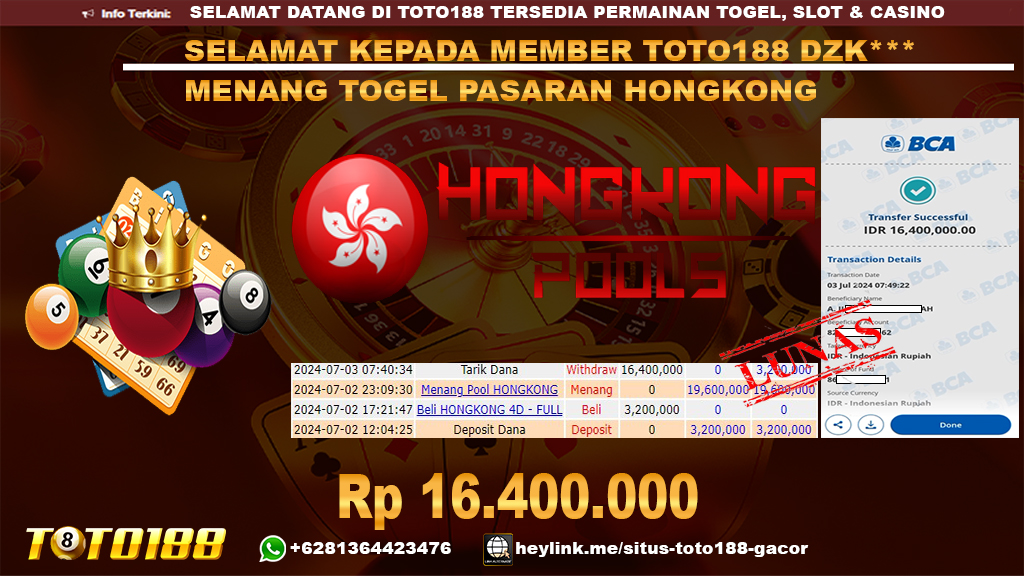 Bukti jp kemenangan togel pasaran hongkong 3 july 2024