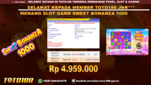 Bukti jp kemenangan slot game sweet bonanza 1000 7 july 2024