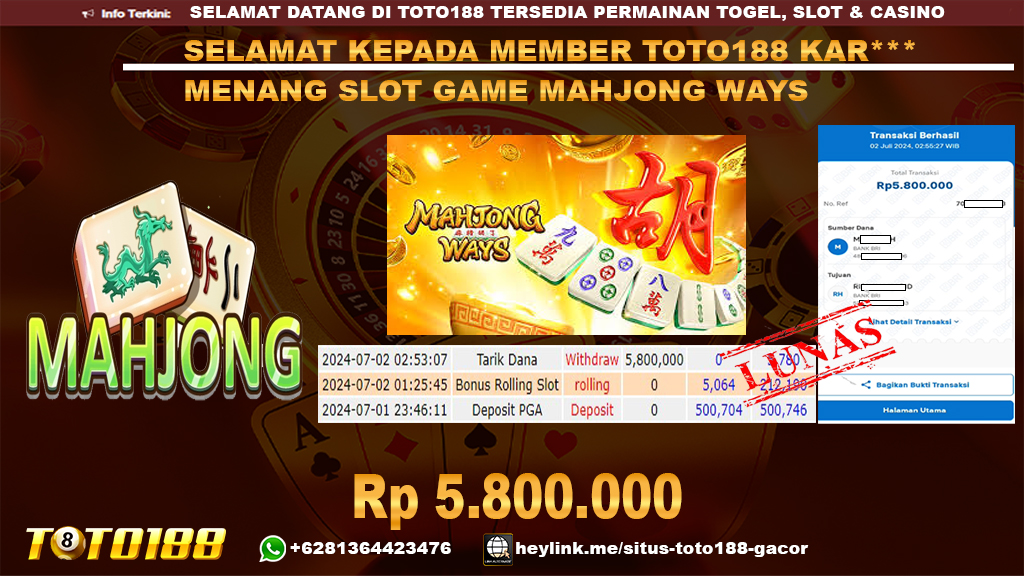 Bukti jp kemenangan slot game mahjong ways 2 july 2024