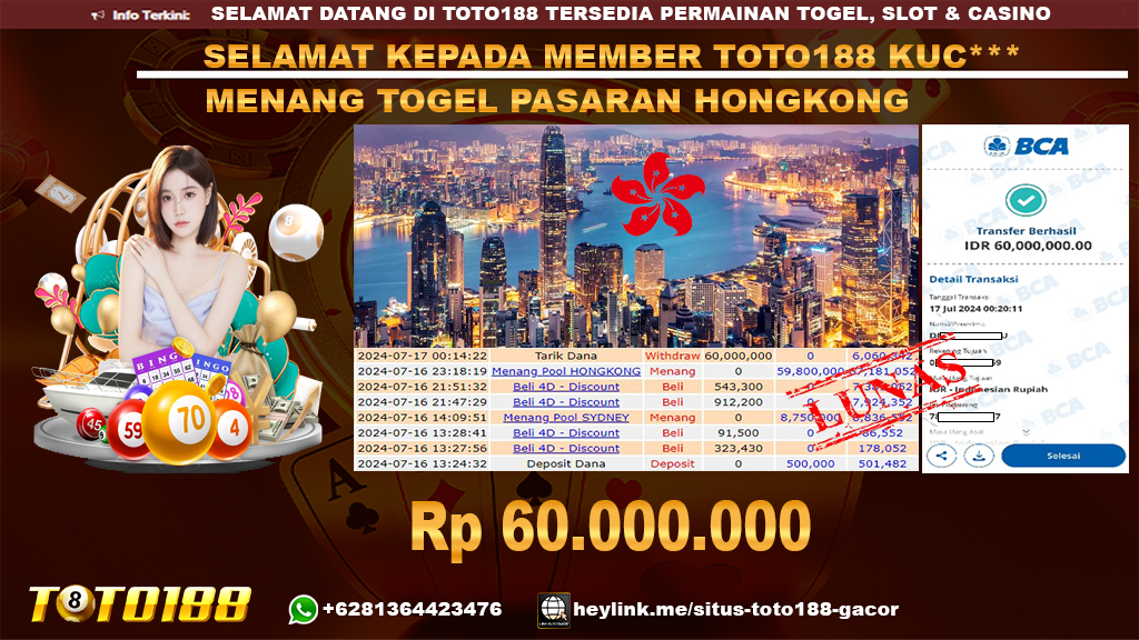 Bukti jp kemenangan togel pasaran hongkong 17 july 2024
