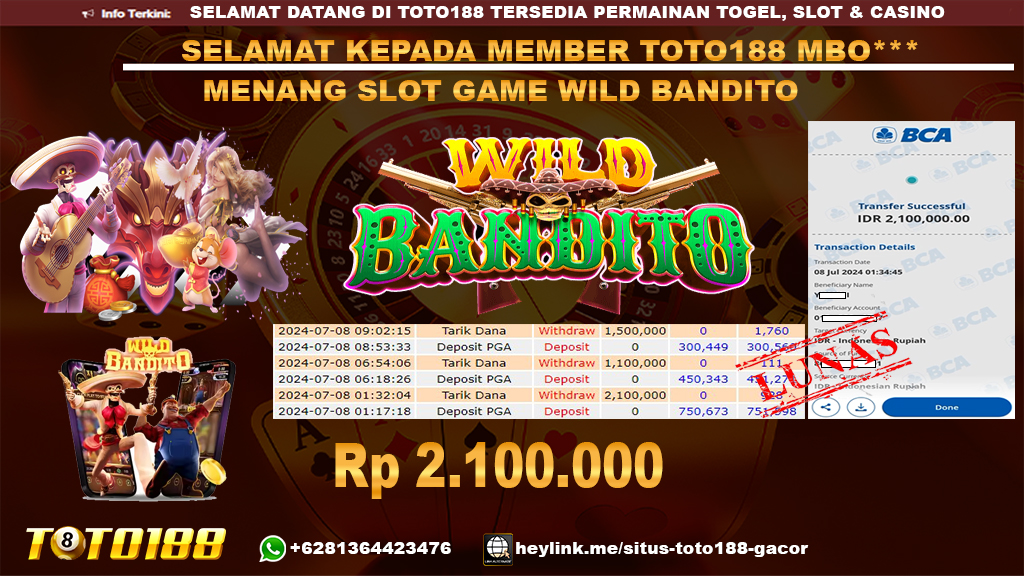 Bukti jp kemenangan slot game wild bounty 8 july 2024
