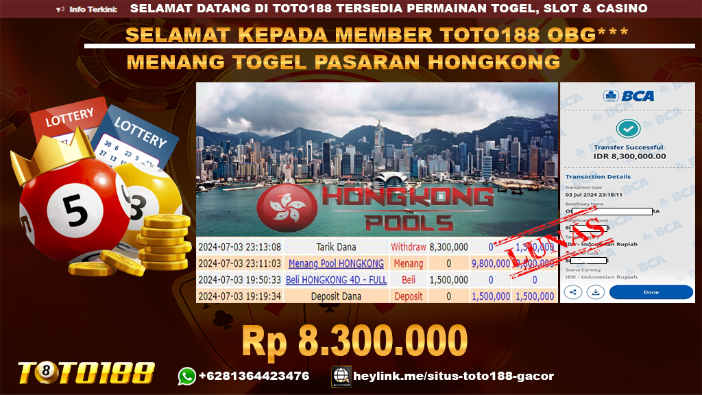 Bukti jp kemenangan togel pasaran hongkong 3 july 2024