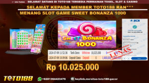 Bukti jp kemenangan slot game sweet bonanza 1000 9 ju;y 2024