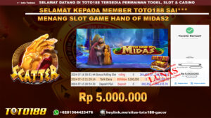 Bukti jp kemenangan slot game hand of midas2 15 july 2024
