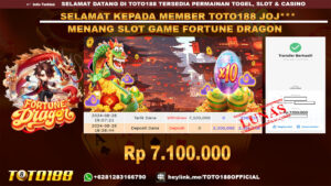 Bukti JP Kemenangan SLOT GAME FORTUNE DRAGON 28 Agust 24