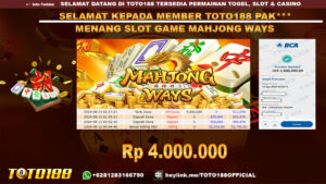 Bukti JP Kemenangan SLOT GAME MAHJONG WAYS 13 agust 24