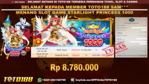Bukti JP Kemenangan SLOT GAME STARLIGHT PRINCESS 1000 25 sept 24