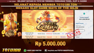 Bukti JP Kemenangan SLOT GAME WAYS OF THE QILIN 02 sept 24