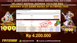 Bukti JP Kemenangan SLOT GAME GATES OF OLYMPUS 1000 19 DES 24