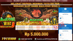 Bukti JP Kemenangan SLOT GAME MAHJONG WINS3 18 DES 24