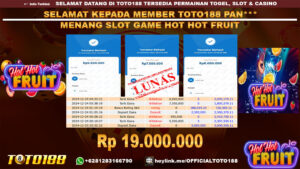 Bukti JP Kemenangan SLOT GAME HOT HOT FRUIT 24 DES 24