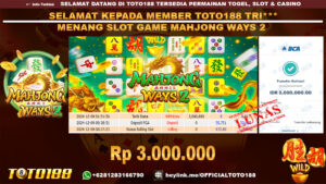Bukti JP Kemenangan SLOT GAME MAHJONG WAYS2 09 DES 24