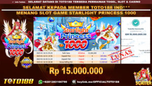 Bukti JP Kemenangan SLOT GAME STARLIGHT PRINCESS 1000 16 JAN 25