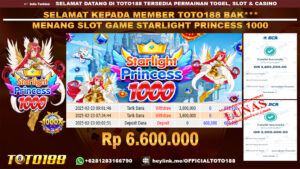 Bukti JP Kemenangan SLOT GAME STARLIGHT PRINCESS 1000 23 FEB 25