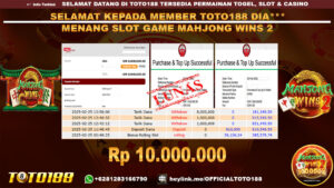 Bukti JP Kemenangan SLOT GAME MAHJONG WINS 2 25 FEB 25