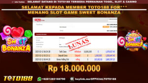 Bukti JP Kemenangan SLOT GAME SWEET BONANZA 12 FEB 25
