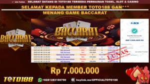 Bukti JP Kemenangan GAME BACCARAT 09 FEB 24